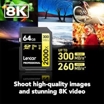 Fast Lexar Professional 2000x 64GB SDXC Memory Card 4K Video