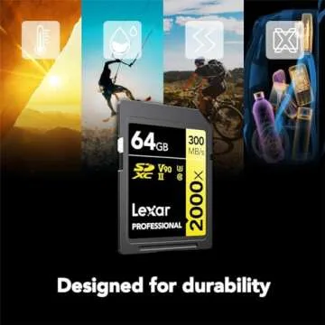 Fast Lexar Professional 2000x 64GB SDXC Memory Card 4K Video