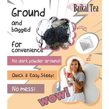 Chaga Tea - 100% Wild Siberian Birch Chaga Mushroom - Organic - 30 Unbleached Tea Bags - Pure No Additives - Natural Detox and Digestive Support - Hand-Picked by Baikal Tea