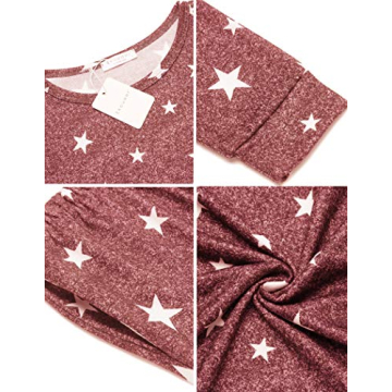 Ekouaer Women's Pajama Set Soft Star Print Lounge Wear