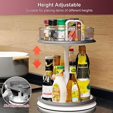 Ynelyase 2 Tier Lazy Susan Organizer for Home and Office