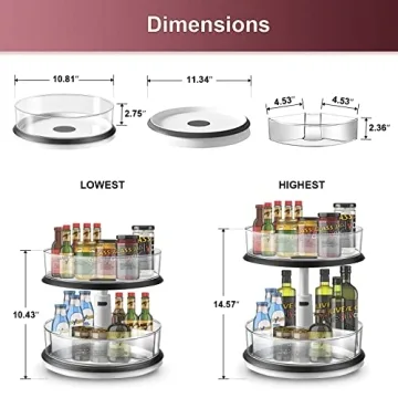 Ynelyase 2 Tier Lazy Susan Organizer for Home and Office
