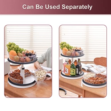Ynelyase 2 Tier Lazy Susan Organizer for Home and Office