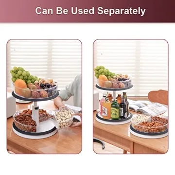 Ynelyase 2 Tier Lazy Susan Organizer for Home and Office