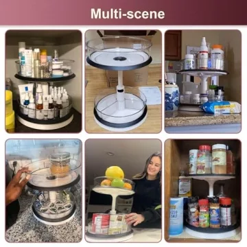 Ynelyase 2 Tier Lazy Susan Organizer for Home and Office