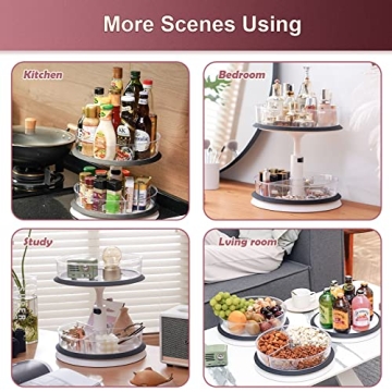 Ynelyase 2 Tier Lazy Susan Organizer for Home and Office