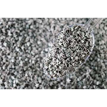 Sweet Eva’s METALLIC SILVER STAR SPRINKLES, Dairy-Free,Gluten-Free,Egg-Free,Soy-Free,Nuts-Free,Vegan,Kosher,Jimmies,Cupcakes,Cookies,Cakes,Decorating,Baking,Topper,Bulk Candy,Large, Large, 1.5 Pound