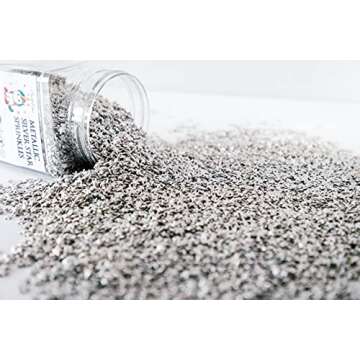 Sweet Eva’s METALLIC SILVER STAR SPRINKLES, Dairy-Free,Gluten-Free,Egg-Free,Soy-Free,Nuts-Free,Vegan,Kosher,Jimmies,Cupcakes,Cookies,Cakes,Decorating,Baking,Topper,Bulk Candy,Large, Large, 1.5 Pound