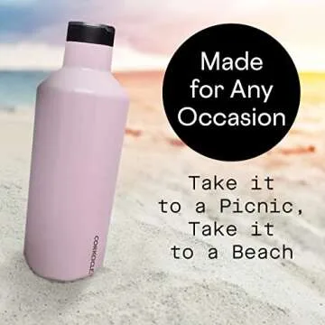 Corkcicle 40 oz Insulated Canteen Water Bottle in Rose Quartz