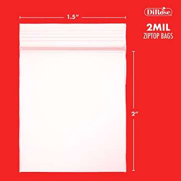 Reclosable Clear Plastic Zip Bags - Durable, Versatile, and Eco-Friendly - 100 Pack by DiRose