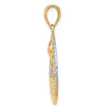 IceCarats 14K Solid Yellow Gold Crescent Moon Stars Sun Necklace Sunshine Pendant Sunburst Charm Celestial Jewelry 28mm x 20mm Only