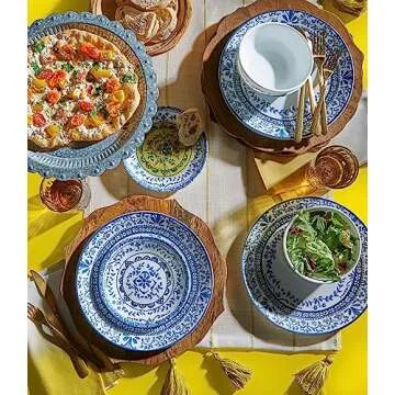 Corelle Vitrelle 6 PIECE Dinner Plates Set, Triple Layer Glass and Chip Resistant, Lightweight Round Plates, Portofino