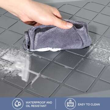 WEZVIX Cushioned Kitchen Mat 2 PCS, Anti Fatigue Kitchen Rugs, Heavy Duty Kitchen Rugs and Mats Non-Skid, Ergonomic Comfort Foam Kitchen Floor Mat for Home, Office, Sink, Laundry - Grey