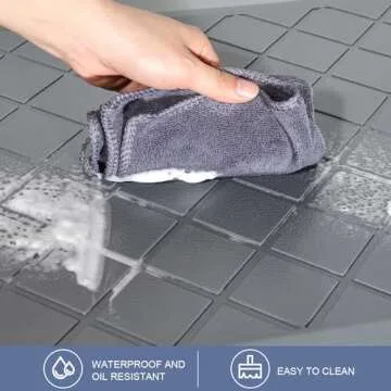 WEZVIX Cushioned Kitchen Mat 2 PCS, Anti Fatigue Kitchen Rugs, Heavy Duty Kitchen Rugs and Mats Non-Skid, Ergonomic Comfort Foam Kitchen Floor Mat for Home, Office, Sink, Laundry - Grey