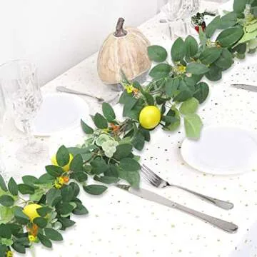 U'Artlines 12 Ft Artificial Lemon Garland for All Occasions