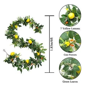 U'Artlines 12 Ft Artificial Lemon Garland for All Occasions