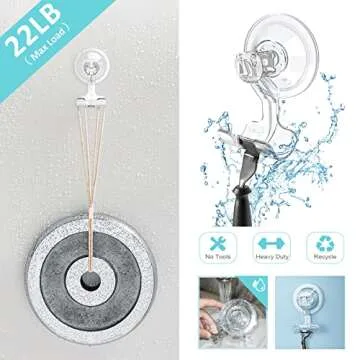 VIS'V Suction Cup Razor Holder, Clear Suction Razor Hooks Shower Wall Removable Reusable Suction Razor Hanger Bathroom Blade Shaver Holder for Men and Women 2 Pcs