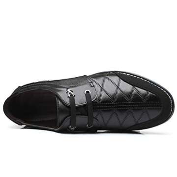 COSIDRAM Men Casual Shoes Sneakers Loafers Breathable Comfort Walking Shoes Fashion Driving Shoes Luxury Black Blue Leather Shoes for Male Business Work Office Dress Outdoor