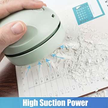 PROZADALAN Desktop Vacuum Cleaner Mini, USB Charging Keyboard Cleaner with Vacuum Nozzle, Detachable...