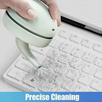 PROZADALAN Desktop Vacuum Cleaner Mini, USB Charging Keyboard Cleaner with Vacuum Nozzle, Detachable and Portable Desk Mini Vacuum, Cordless Mini Desk Vacuum for Cleaning, Dust, Crumbs, Computer