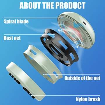 PROZADALAN Desktop Vacuum Cleaner Mini, USB Charging Keyboard Cleaner with Vacuum Nozzle, Detachable and Portable Desk Mini Vacuum, Cordless Mini Desk Vacuum for Cleaning, Dust, Crumbs, Computer