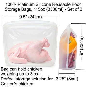 Elkanah Extra Large 116fl oz Silicone Storage Bags