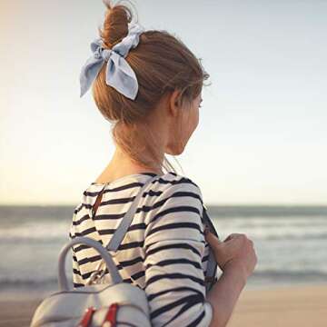 Yaomiao 12 Pieces Bow Hair Scrunchies Bunny Ear Scrunchies for Bow Silk Bowknot Bobbles Elastic Hair Ties Ropes for Women(Satin Silk)