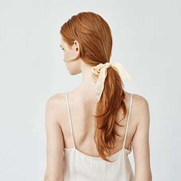 Yaomiao 12 Pieces Bow Hair Scrunchies Bunny Ear Scrunchies for Bow Silk Bowknot Bobbles Elastic Hair Ties Ropes for Women(Satin Silk)