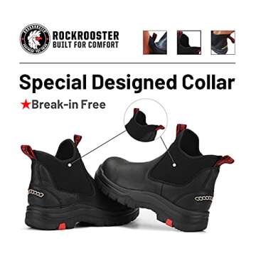 Rockrooster Bakken Chelsea Work Boots Waterproof Soft Toe