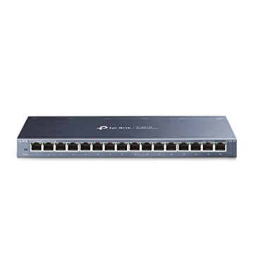 TP-Link 16 Port Gigabit Ethernet Network Switch, Desktop/ Wall-Mount, Fanless, Sturdy Metal w/ Shiel...