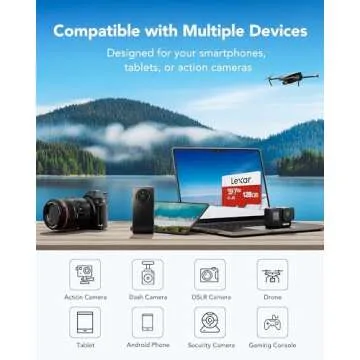 Lexar E-Series 128GB Micro SD Card 2 Pack, microSDXC UHS-I Flash Memory Card with Adapter, 100MB/s, C10, U3, A1, V30, Full HD, 4K UHD, High Speed TF Card