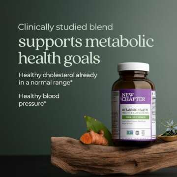 New Chapter Metabolic Health, Golden Black Seed, Black Seed Oil + Turmeric for Healthy Mood, Healthy Weight - 60 ct Vegetarian Capsule