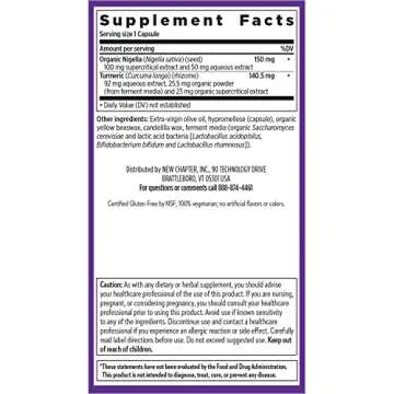 New Chapter Metabolic Health, Golden Black Seed, Black Seed Oil + Turmeric for Healthy Mood, Healthy Weight - 60 ct Vegetarian Capsule