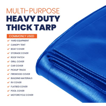 Tarpco Heavy Duty Waterproof Tarp - 20’ x 30’ Blue