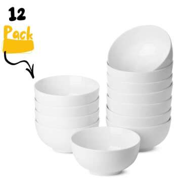 BTaT- White Cereal Bowls, Set of 12, 16 Ounces, Bowls, Cereal Bowl, White Bowls, Small Bowls, White ...
