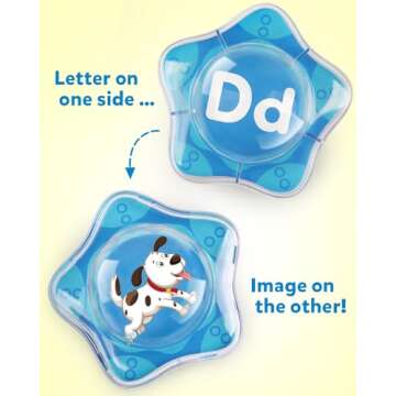 Coogam Starfish Floating Bath Toys, 26pcs Bathtub Alphabet Letters Set, Montessori Educational Water Pool Toy Learning Activities Shower Toy Gift for Preschool Years Old Toddlers