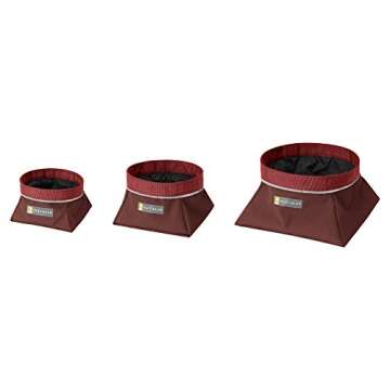 Ruffwear, Quencher Dog Bowl, Collapsible, Portable Food and Water Bowl, Fired Brick, Medium