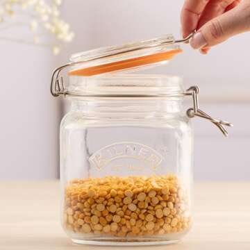 Kilner Square Swing Top Jar 1L for Efficient Food Storage