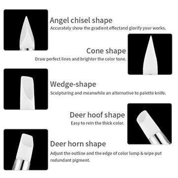 Hanyoushengvance 5Pcs Silicone Nail Art Acrylic Pen Brushes set Rhinestone Nail Polish Carving Pen Rubber Tip Nail Brushes For 3D Effect Shaping Drawing Dotting Tools.