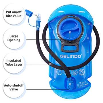 Gelindo Water Backpack Hiking Hydration Pack, Insulated Hydration Backpacks with 2L BPA Free Water Bladder for Men, Women, for Running, Cycling, Camping, Walking, Commuting and Outdoor-Rose