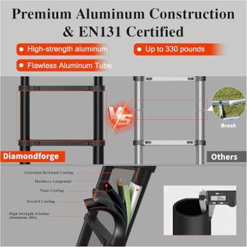 Telescoping Ladder - 12.5 FT with 330 lbs Capacity - Safe & Portable