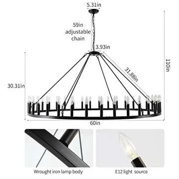 Larger Wagon Wheel Chandelier 36-Light Rustic Pendant Lighting