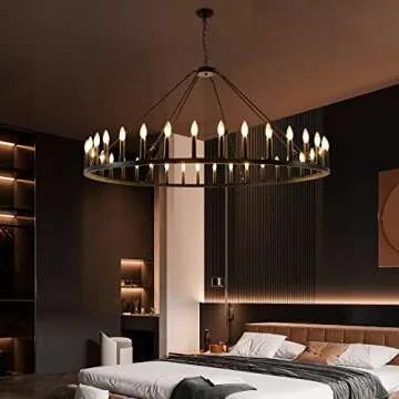 Larger Wagon Wheel Chandelier 36-Light Rustic Pendant Lighting