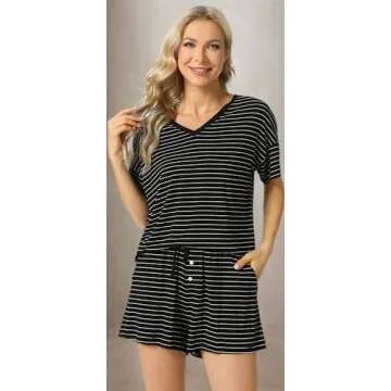 LazyCozy Women's Bamboo Pajama Set - Stylish & Comfortable