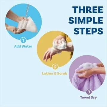 Scrubzz Disposable Rinse Free Bathing Wipes - 25 Pack - All-in-1 Single Use Shower Wipes, Simply Dampen, Lather, and Dry Without Shampoo or Rinsing