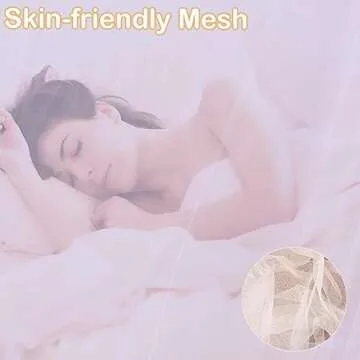 White Bed Canopy with Lights for Girls, 8 Corner Princess Canopy Bed Curtains with Warm White LED Star Lights Remote Control for Girls Bedroom, Hanging Canopy for Twin Full Queen King Bed