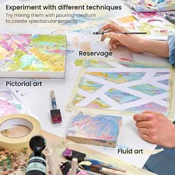 ARTEZA Pastel Acrylic Paint, Set of 8, Metallic Tones, 4.06 fl oz Tubes, High Viscosity Water-Based Paint, Glossy Finish, Art Supplies for Painting Paper, Canvas, Wood and Fabric, and DIY Projects