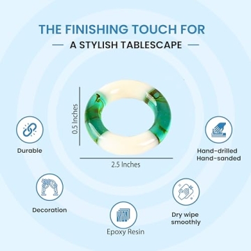 Elegant Spring Napkin Rings Set of 12 for Tables