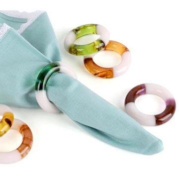 Elegant Spring Napkin Rings Set of 12 for Tables
