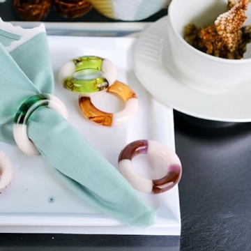 Elegant Spring Napkin Rings Set of 12 for Tables